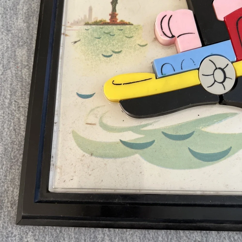 Child Guidance Toys Tugboat Puzzle Vintage 1962 Collectible Wall Art Magnetic